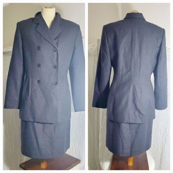 Amanda Smith VTG 100% Wool 2 Piece Suit Set Size 12 - Picture 1 of 12